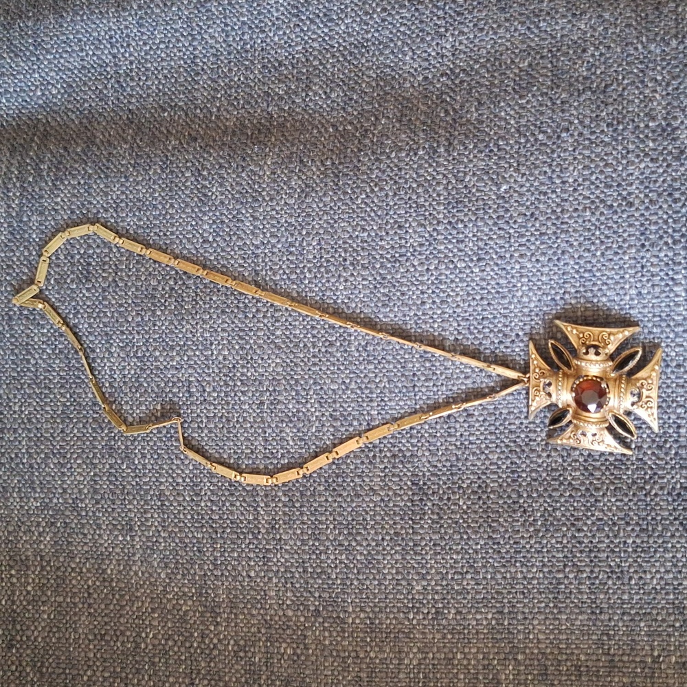 Vintage Florenza Cross Necklace